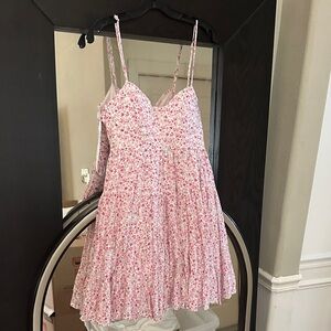 Altar'd State Pink Floral Spaghetti-Strap Sundress